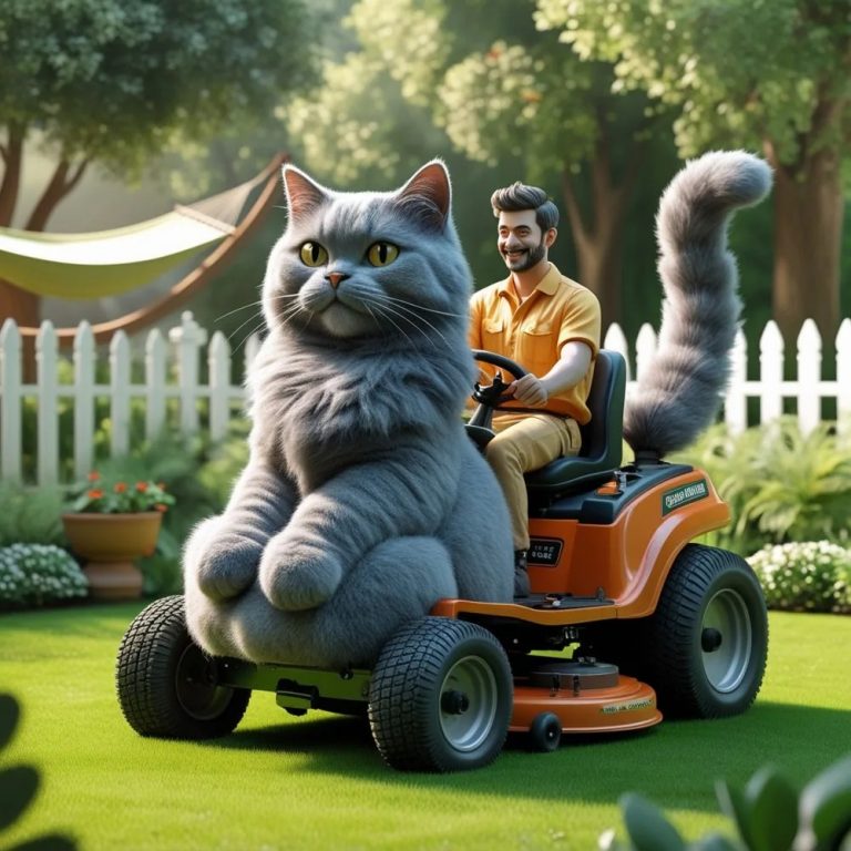 Prowling the Yard: The Hilarious Genius of the Cat Lawn Mower