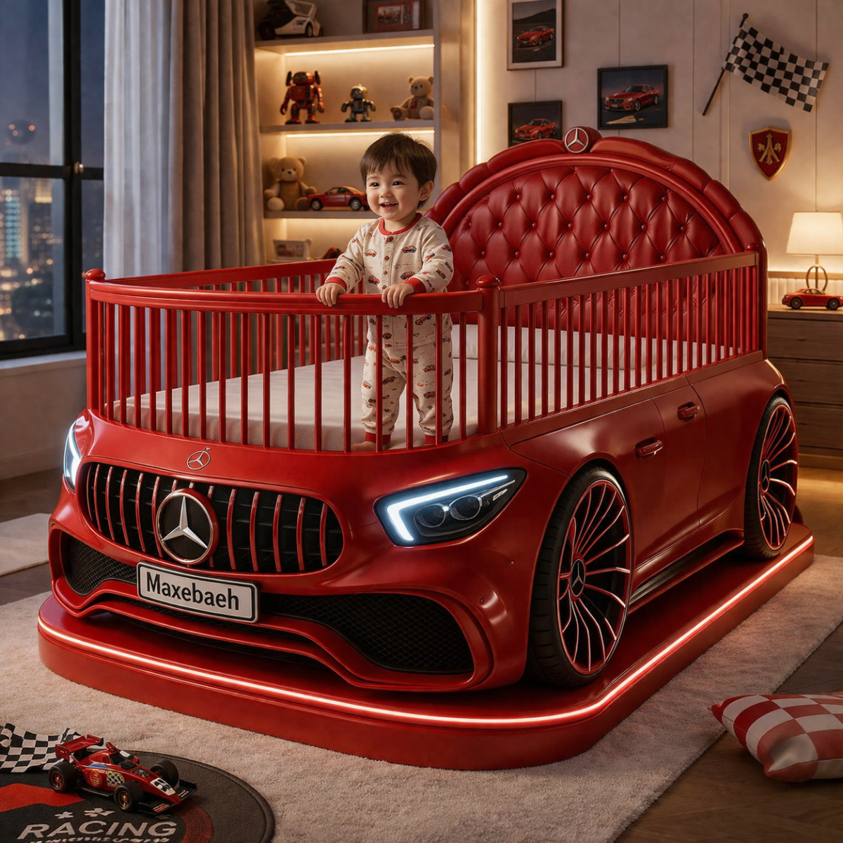 The Fast Lane to Sleep: Tricking Out the Nursery with a Mercedes Inspired Crib