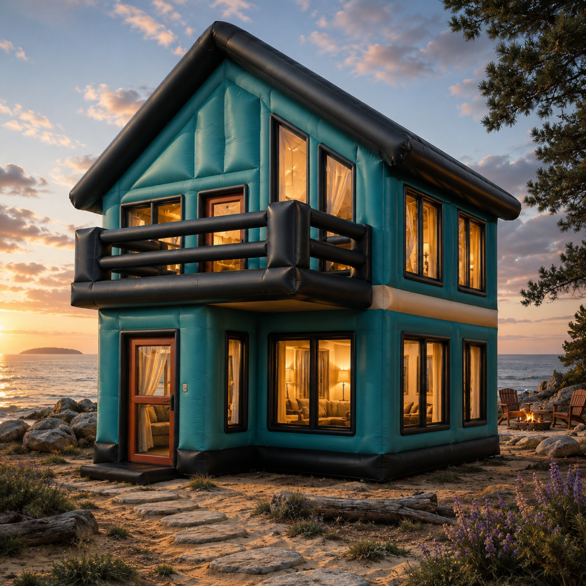 Traditional Home vs. The Inflatable Mansion