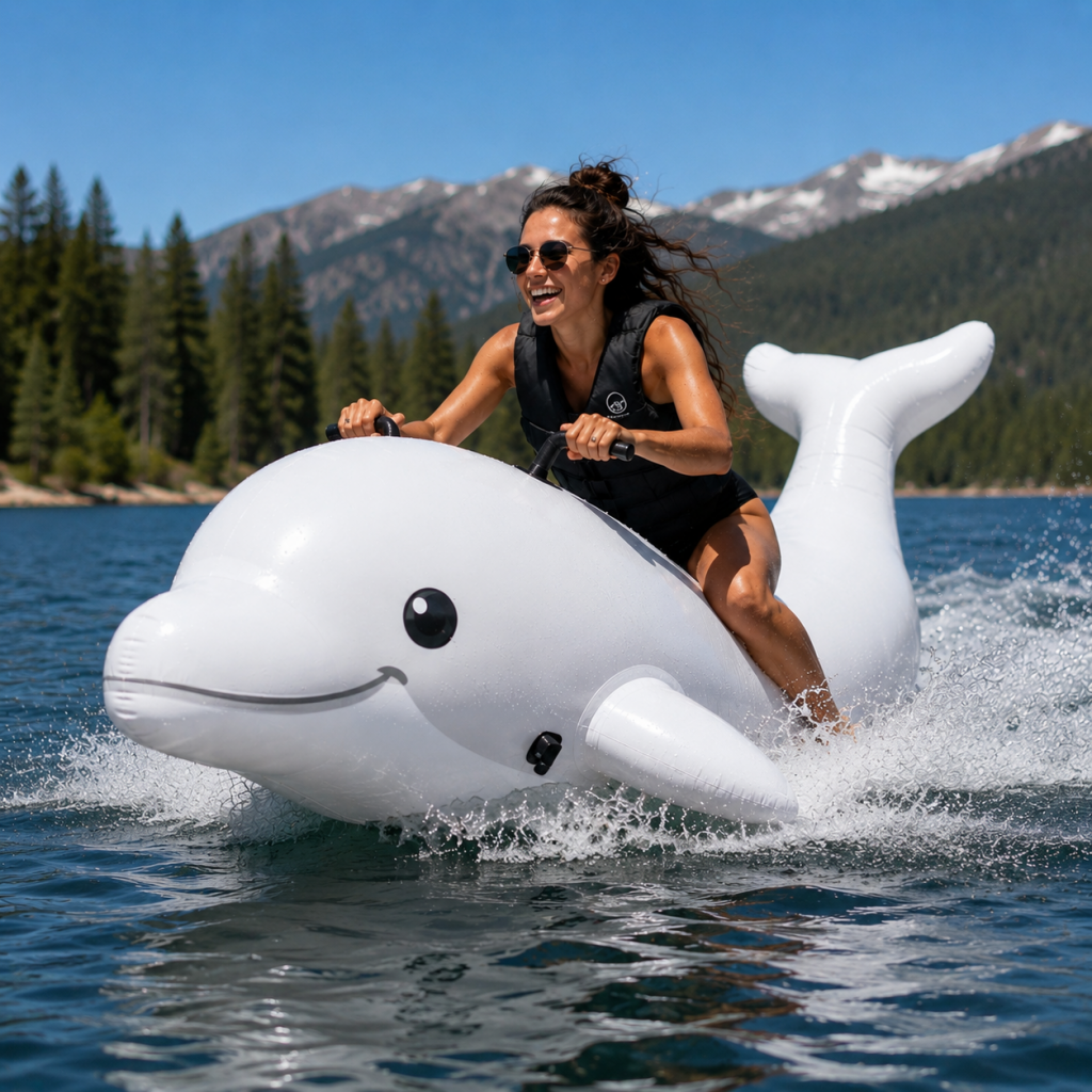 Why This Inflatable Dolphin Is Next-Level Ridiculous Fun